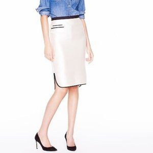 J Crew Cream Pencil Skirt Tuxedo Details 00P NWOT!